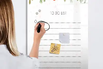 Pizarra magnética decorativa con rotulador diseño lista de hoy