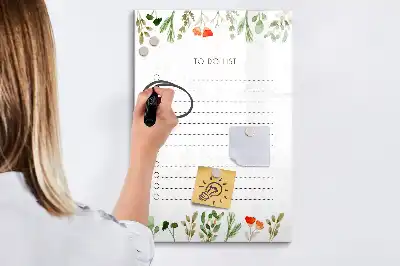 Pizarra magnética decorativa con rotulador diseño lista de hoy