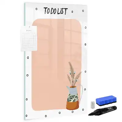 Pizarra magnética de cristal borrable diseñada para lista de tareas pendientes