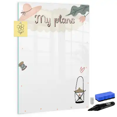 Pizarra magnética decorativa con rotulador modelo Mis planes