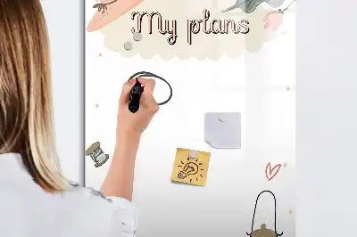 Pizarra magnética decorativa con rotulador modelo Mis planes