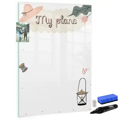Pizarra magnética decorativa con rotulador modelo Mis planes
