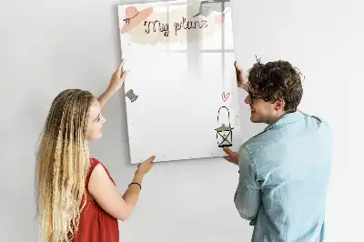 Pizarra magnética decorativa con rotulador modelo Mis planes