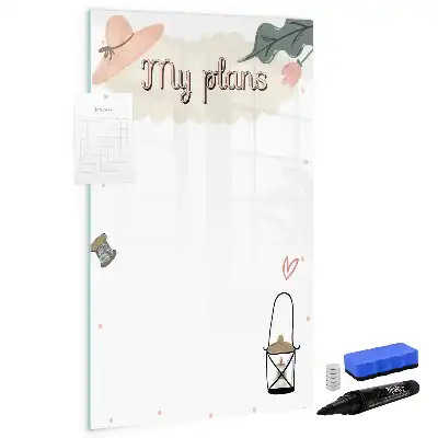 Pizarra magnética decorativa con rotulador modelo Mis planes