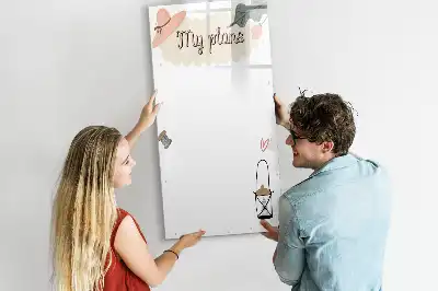 Pizarra magnética decorativa con rotulador modelo Mis planes