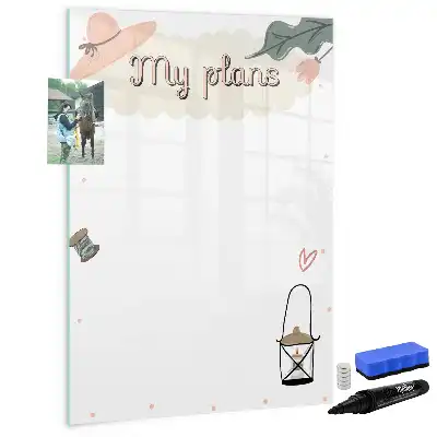 Pizarra magnética decorativa con rotulador modelo Mis planes