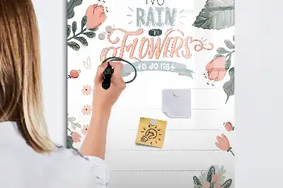 Pizarra magnética de cristal borrable lista de notas decorativa