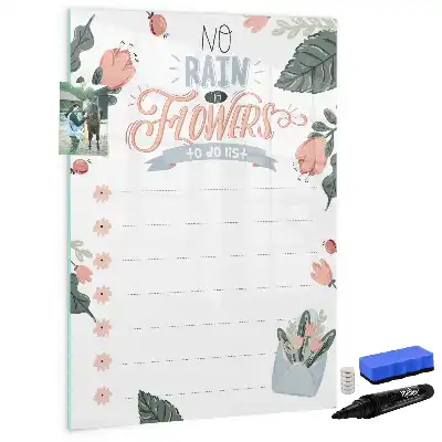 Pizarra magnética de cristal borrable lista de notas decorativa