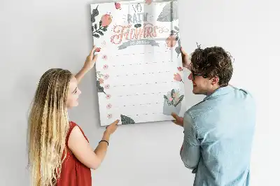 Pizarra magnética de cristal borrable lista de notas decorativa