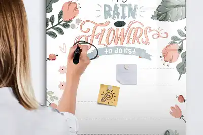Pizarra magnética de cristal borrable lista de notas decorativa