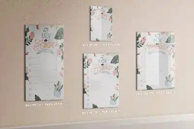 Pizarra magnética de cristal borrable lista de notas decorativa