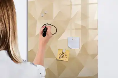Pizarra magnética de cristal borrable diseño con abstracción de triángulos
