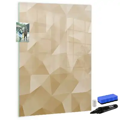 Pizarra magnética de cristal borrable diseño con abstracción de triángulos