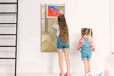 Pizarra magnética de cristal borrable diseño con abstracción de triángulos