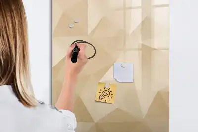 Pizarra magnética de cristal borrable diseño con abstracción de triángulos