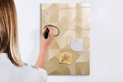 Pizarra magnética de cristal borrable diseño con abstracción de triángulos