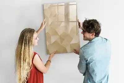 Pizarra magnética de cristal borrable diseño con abstracción de triángulos