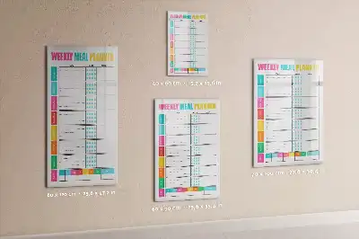 Pizarra magnética de cristal borrable planificador semanal de comidas