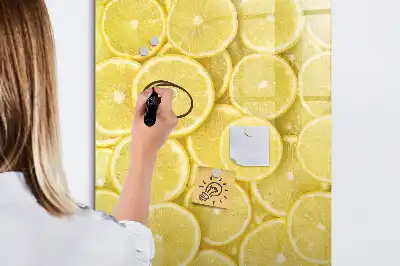 Pizarra magnética de cristal diseño con rodajas de limón