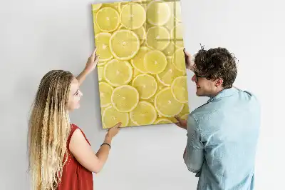 Pizarra magnética de cristal diseño con rodajas de limón