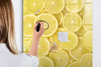 Pizarra magnética de cristal diseño con rodajas de limón