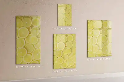 Pizarra magnética de cristal diseño con rodajas de limón