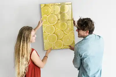 Pizarra magnética de cristal diseño con rodajas de limón