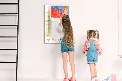 Pizarra magnética de cristal borrable planificador semanal de comidas
