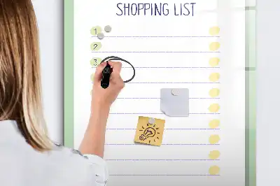 Pizarra magnética decorativa diseño lista de la compra con rotulador