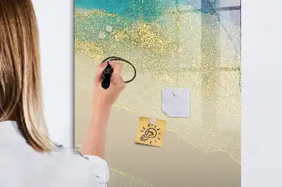 Pizarra magnética decorativa con rotulador de mármol colorido