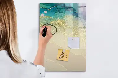 Pizarra magnética decorativa con rotulador de mármol colorido