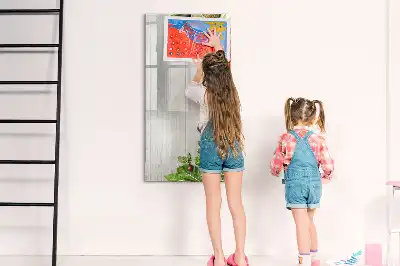 Pizarra magnética de cristal borrable con diseño de verduras sobre madera