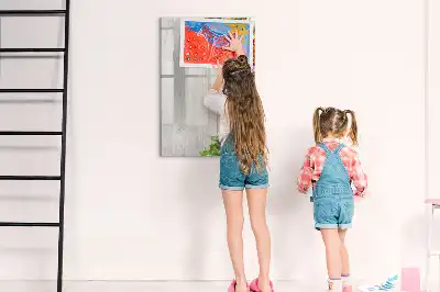 Pizarra magnética de cristal borrable con diseño de verduras sobre madera
