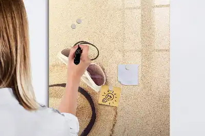 Pizarra magnética de cristal borrable de sobremesa con base de madera