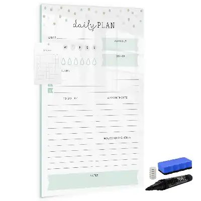 Pizarra magnética borrable de cristal planificador diario