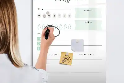 Pizarra magnética borrable de cristal planificador diario