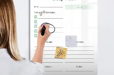 Pizarra magnética decorativa con rotulador diseño plan de la semana