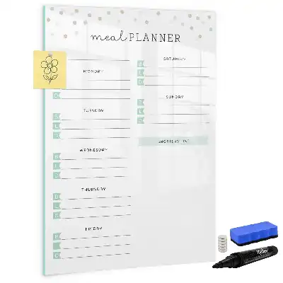 Planificador de comidas pizarra magnética borrable de cristal