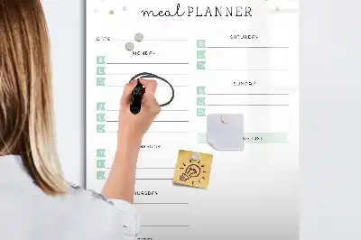 Planificador de comidas pizarra magnética borrable de cristal