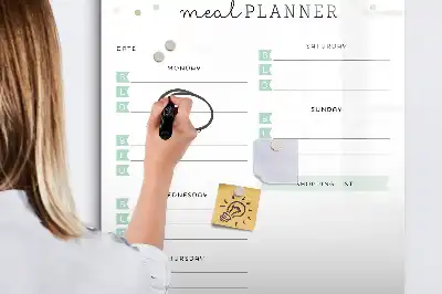 Planificador de comidas pizarra magnética borrable de cristal