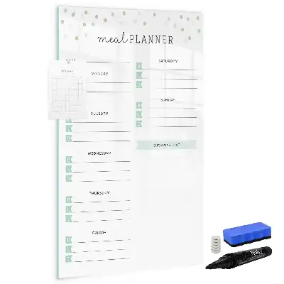 Planificador de comidas pizarra magnética borrable de cristal