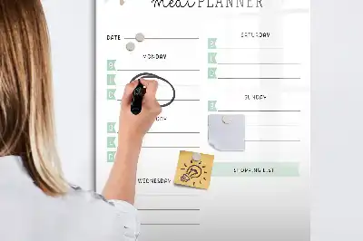 Planificador de comidas pizarra magnética borrable de cristal