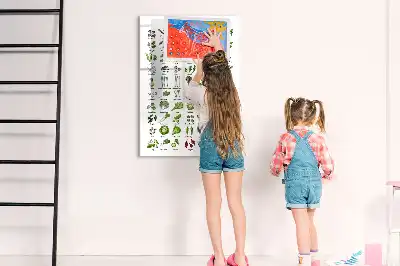 Pizarra magnética decorativa con rotulador diseño de verduras verdes