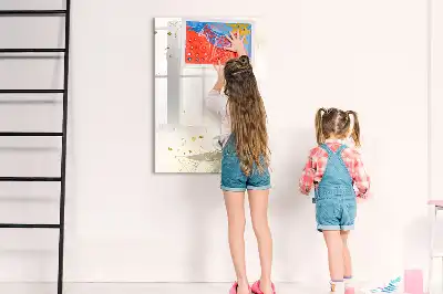 Pizarra magnética borrable de cristal con diseño de abstracción dorada de verduras