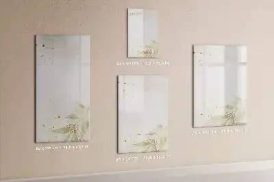 Pizarra magnética borrable de cristal con diseño de abstracción dorada de verduras