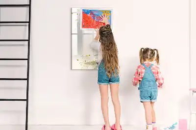 Pizarra magnética borrable de cristal con diseño de abstracción dorada de verduras