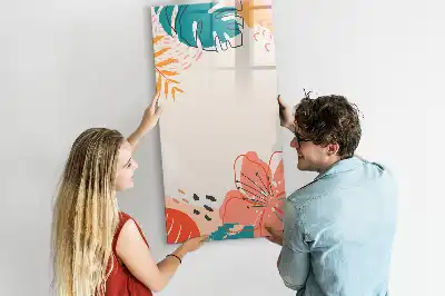 Pizarra magnética de cristal borrable diseño flor de verano