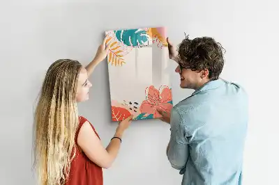 Pizarra magnética de cristal borrable diseño flor de verano