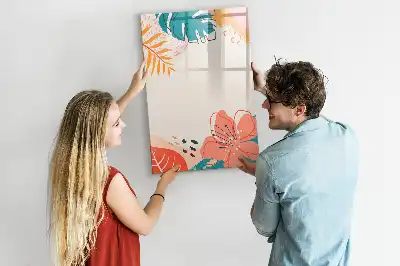 Pizarra magnética de cristal borrable diseño flor de verano