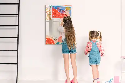 Pizarra magnética de cristal borrable diseño flor de verano